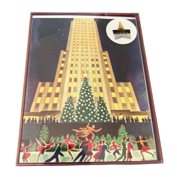 Metropolitan Museum of Art Other - Ice Skating Rockefeller Center Pop Up 8 Christmas Cards W Envelopes New MOMA